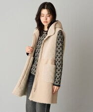 PZJAG10430 GEORGES RECH(ジョルジュ・レッシュ) エコムートンジップアップロングジレ ベージュ