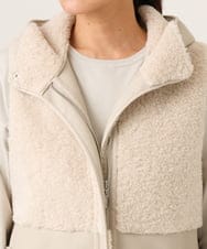PZJAG10430 GEORGES RECH(ジョルジュ・レッシュ) エコムートンジップアップロングジレ ベージュ
