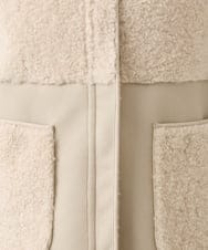 PZJAG10430 GEORGES RECH(ジョルジュ・レッシュ) エコムートンジップアップロングジレ ベージュ