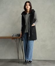 PZJAG10430 GEORGES RECH(ジョルジュ・レッシュ) エコムートンジップアップロングジレ ベージュ
