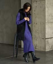 PZJAG10430 GEORGES RECH(ジョルジュ・レッシュ) エコムートンジップアップロングジレ ベージュ