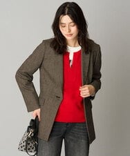 PZJAG46540 GEORGES RECH(ジョルジュ・レッシュ)  [セットアップ対応]グレンチェックテーラードジャケット ブラウン