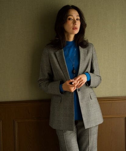 PZJAG46540 GEORGES RECH [セットアップ対応]グレンチェックテーラードジャケット