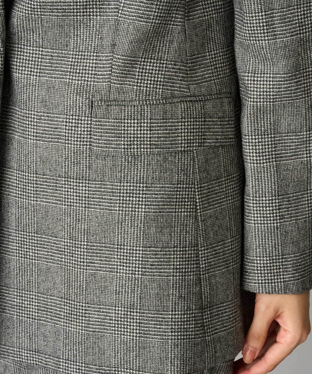PZJAG46540 GEORGES RECH(ジョルジュ・レッシュ)  [セットアップ対応]グレンチェックテーラードジャケット ブラック