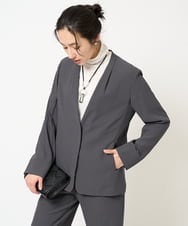 PZJEB01390 GEORGES RECH(ジョルジュ・レッシュ)  [セットアップ対応]ノーカラーナロージャケット ブラック