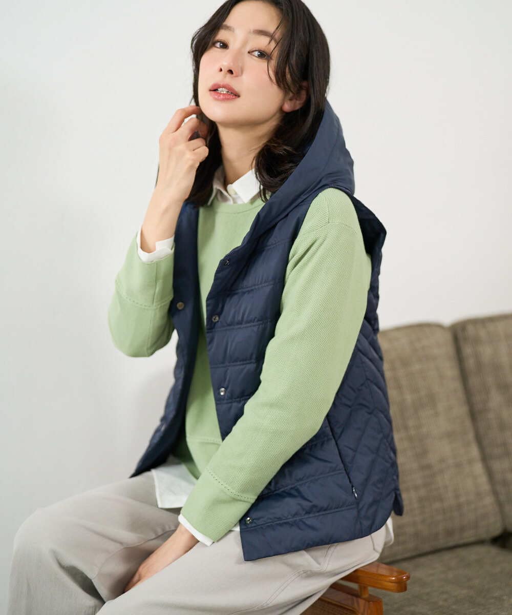 PZJEE08360 GEORGES RECH(ジョルジュ・レッシュ) タフタダウンベスト ネイビー