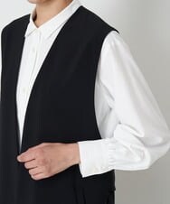 PZJEU13330 GEORGES RECH(ジョルジュ・レッシュ) ロングスリットジレ ブラック