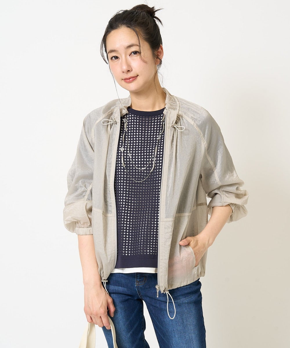 PZJGA01360 GEORGES RECH(ジョルジュ・レッシュ) シアースタンドギャザーブルゾン ネイビー