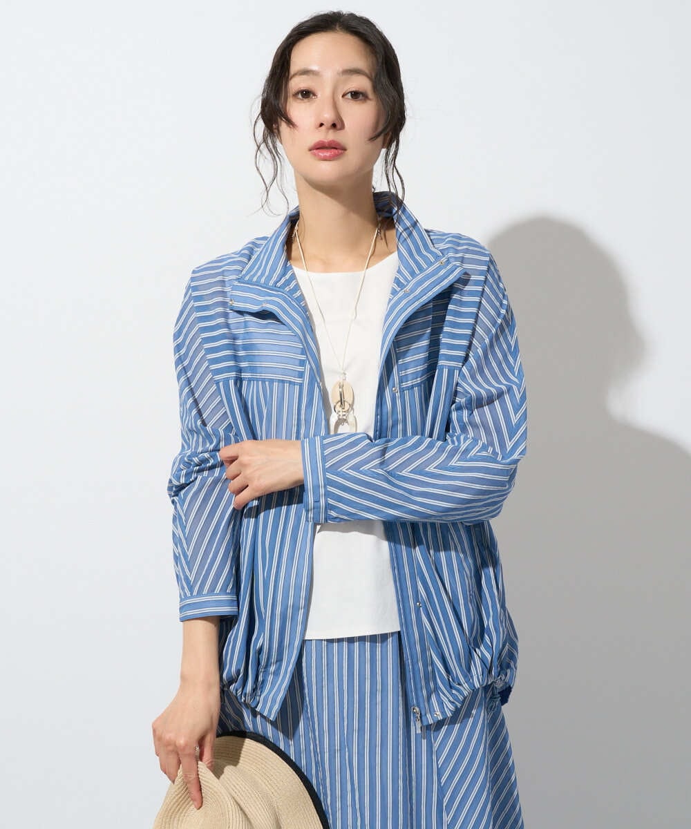 PZJGD01450 GEORGES RECH シアーストライプスタンドカラーブルゾン