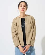 PZJGD12360 GEORGES RECH(ジョルジュ・レッシュ)  [セットアップ対応]ノーカラージップジャケット ベージュ