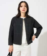 PZJGD12360 GEORGES RECH(ジョルジュ・レッシュ)  [セットアップ対応]ノーカラージップジャケット ブラック