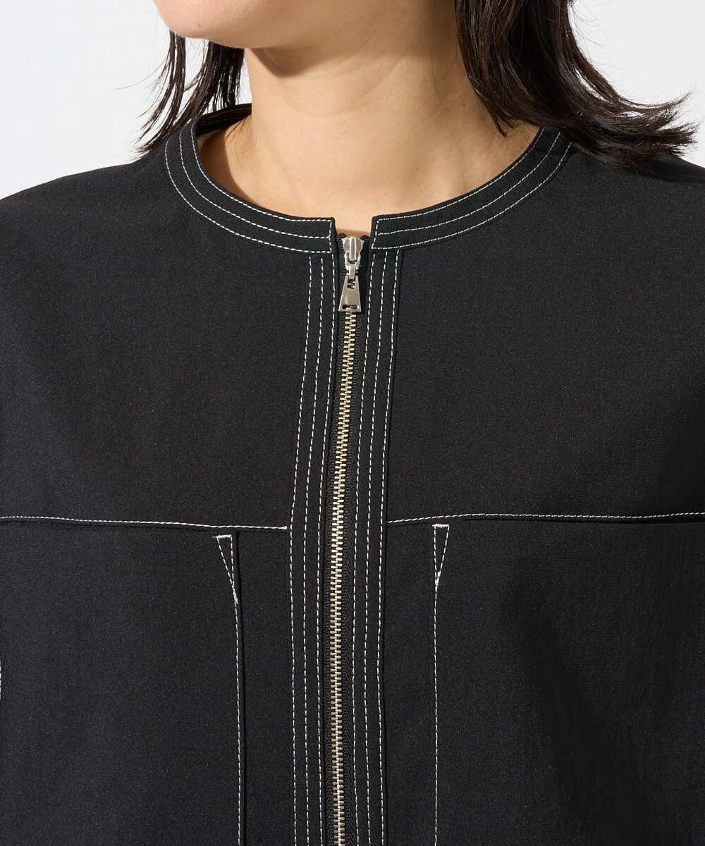 PZJGD12360 GEORGES RECH(ジョルジュ・レッシュ)  [セットアップ対応]ノーカラージップジャケット ブラック