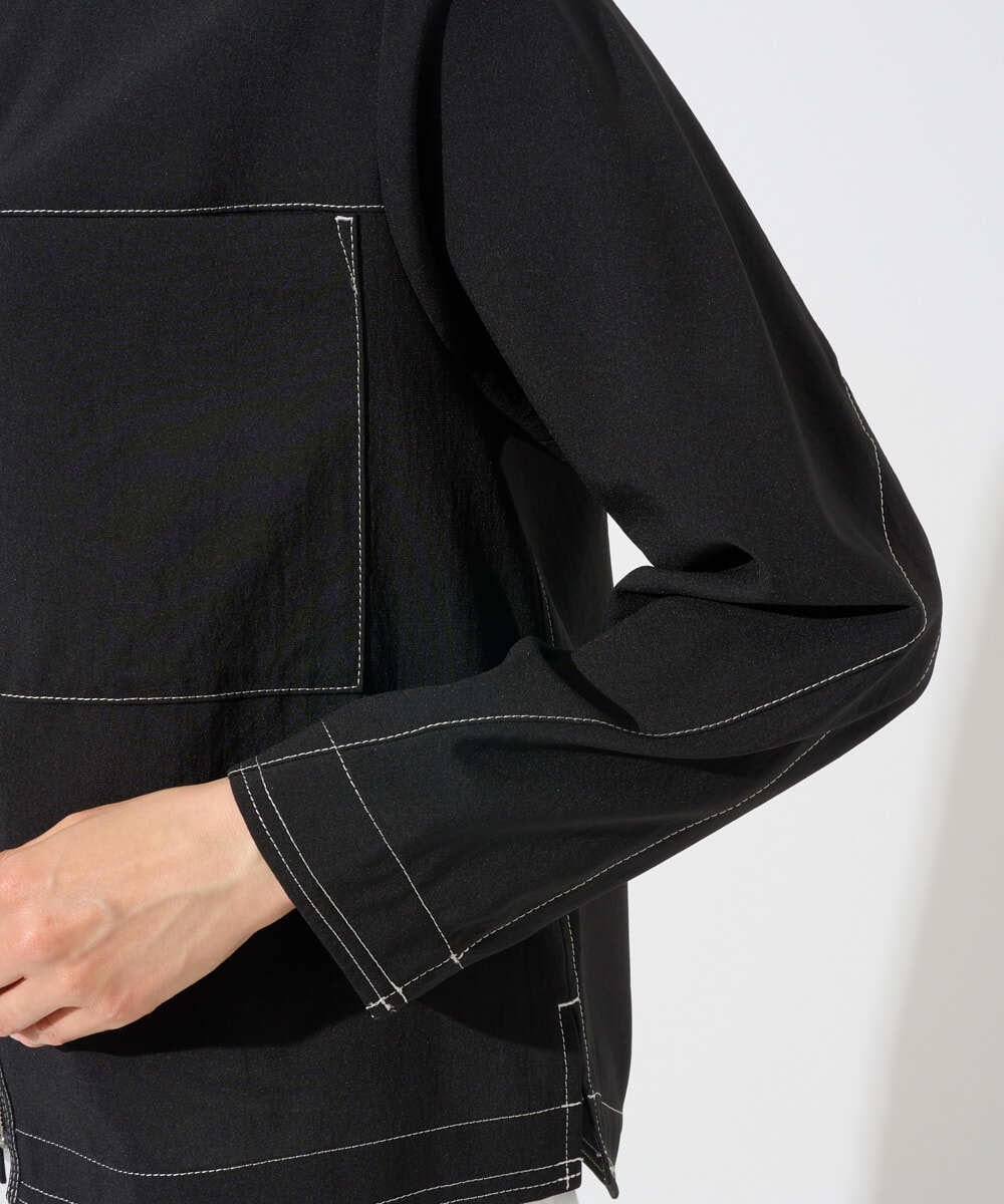 PZJGD12360 GEORGES RECH(ジョルジュ・レッシュ)  [セットアップ対応]ノーカラージップジャケット ブラック