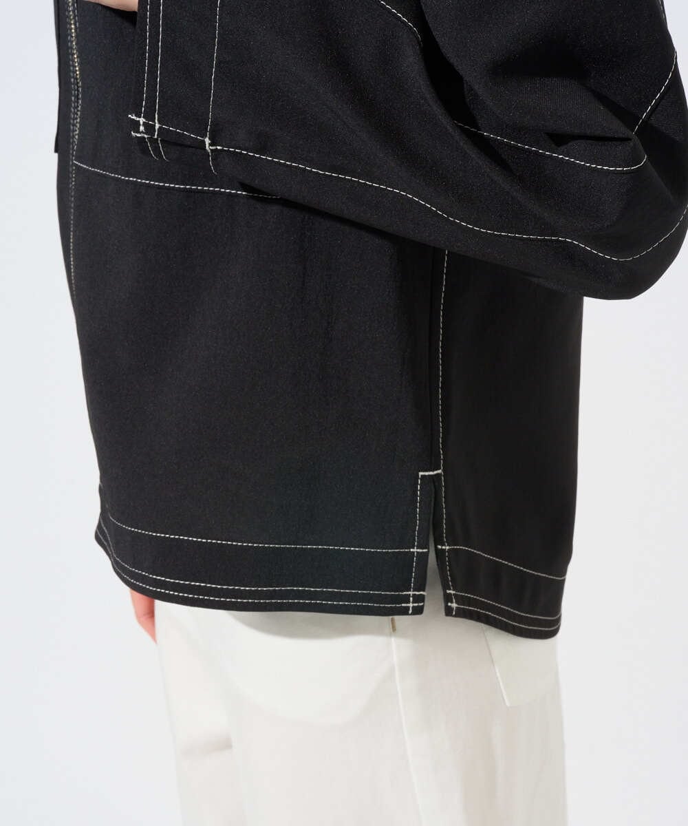 PZJGD12360 GEORGES RECH(ジョルジュ・レッシュ)  [セットアップ対応]ノーカラージップジャケット ブラック