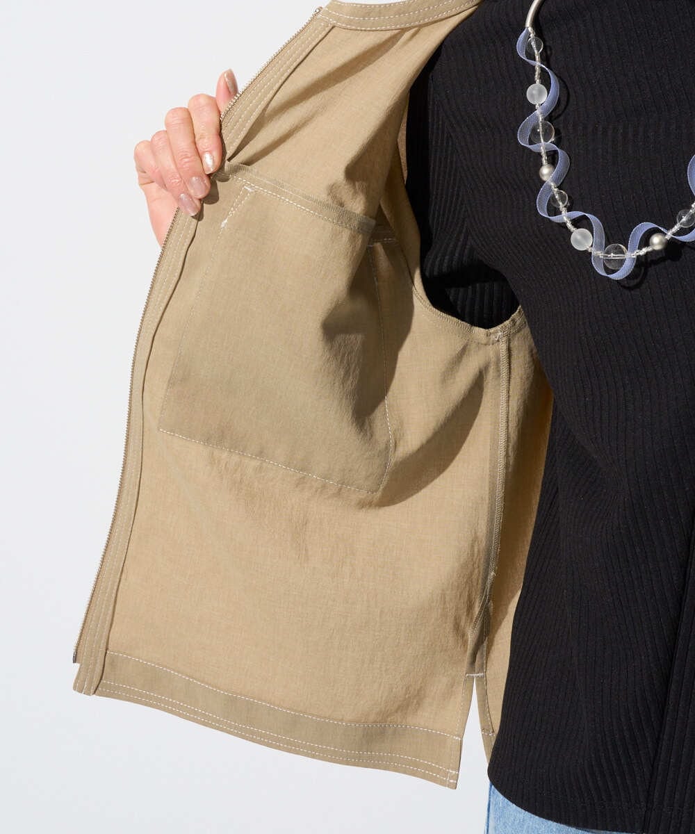 PZJGD12360 GEORGES RECH(ジョルジュ・レッシュ)  [セットアップ対応]ノーカラージップジャケット ブラック