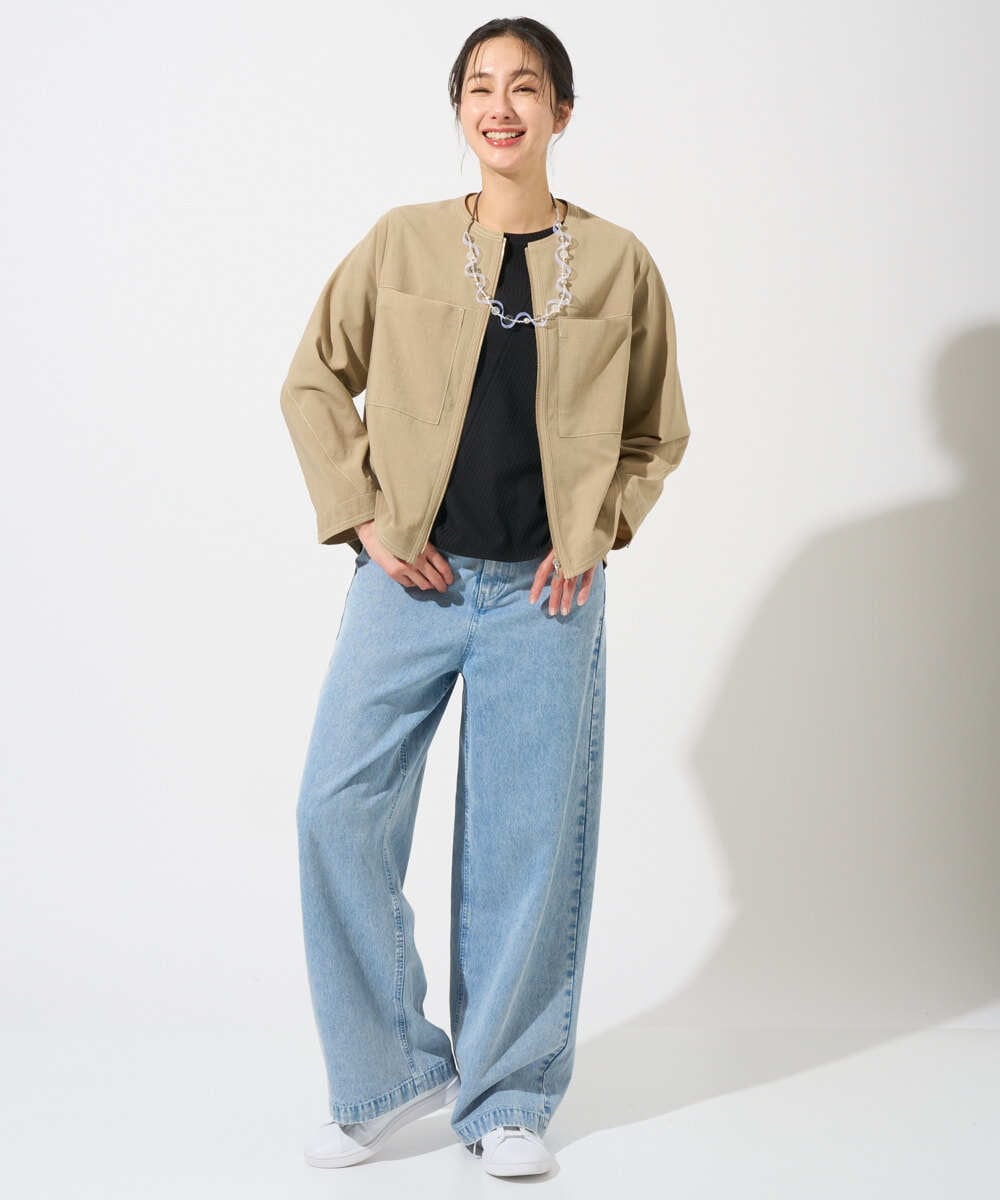 PZJGD12360 GEORGES RECH(ジョルジュ・レッシュ)  [セットアップ対応]ノーカラージップジャケット ブラック