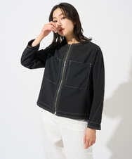 PZJGD12360 GEORGES RECH(ジョルジュ・レッシュ)  [セットアップ対応]ノーカラージップジャケット ブラック