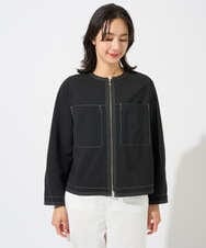 PZJGD12360 GEORGES RECH(ジョルジュ・レッシュ)  [セットアップ対応]ノーカラージップジャケット ブラック