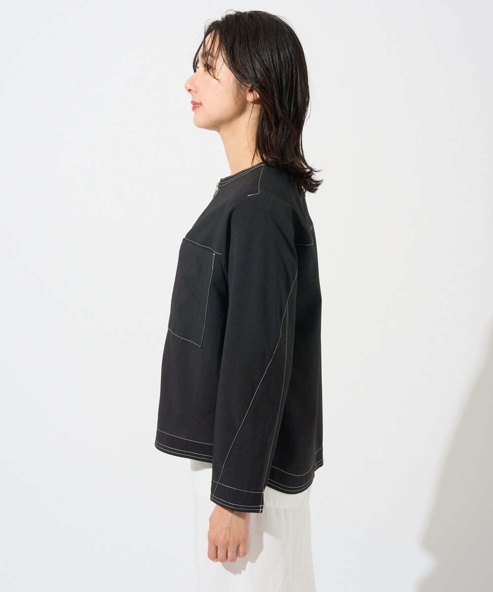 PZJGD12360 GEORGES RECH(ジョルジュ・レッシュ)  [セットアップ対応]ノーカラージップジャケット ブラック