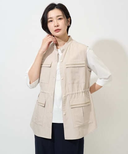 PZJGD30360 GEORGES RECH リネン混サファリベスト