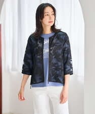 PZJGD37330 GEORGES RECH(ジョルジュ・レッシュ) メッシュアップリケノーカラージャケット ブラック