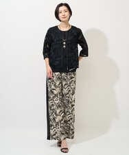 PZJGD37330 GEORGES RECH(ジョルジュ・レッシュ) メッシュアップリケノーカラージャケット ブラック