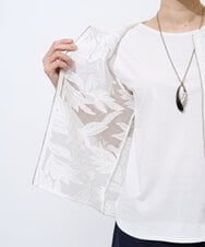 PZJGD37330 GEORGES RECH(ジョルジュ・レッシュ) メッシュアップリケノーカラージャケット ブラック