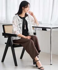 PZJGD37330 GEORGES RECH(ジョルジュ・レッシュ) メッシュアップリケノーカラージャケット ブラック