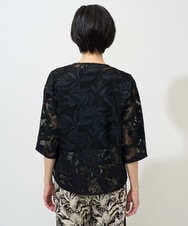 PZJGD37330 GEORGES RECH(ジョルジュ・レッシュ) メッシュアップリケノーカラージャケット ブラック