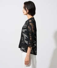 PZJGD37330 GEORGES RECH(ジョルジュ・レッシュ) メッシュアップリケノーカラージャケット ブラック
