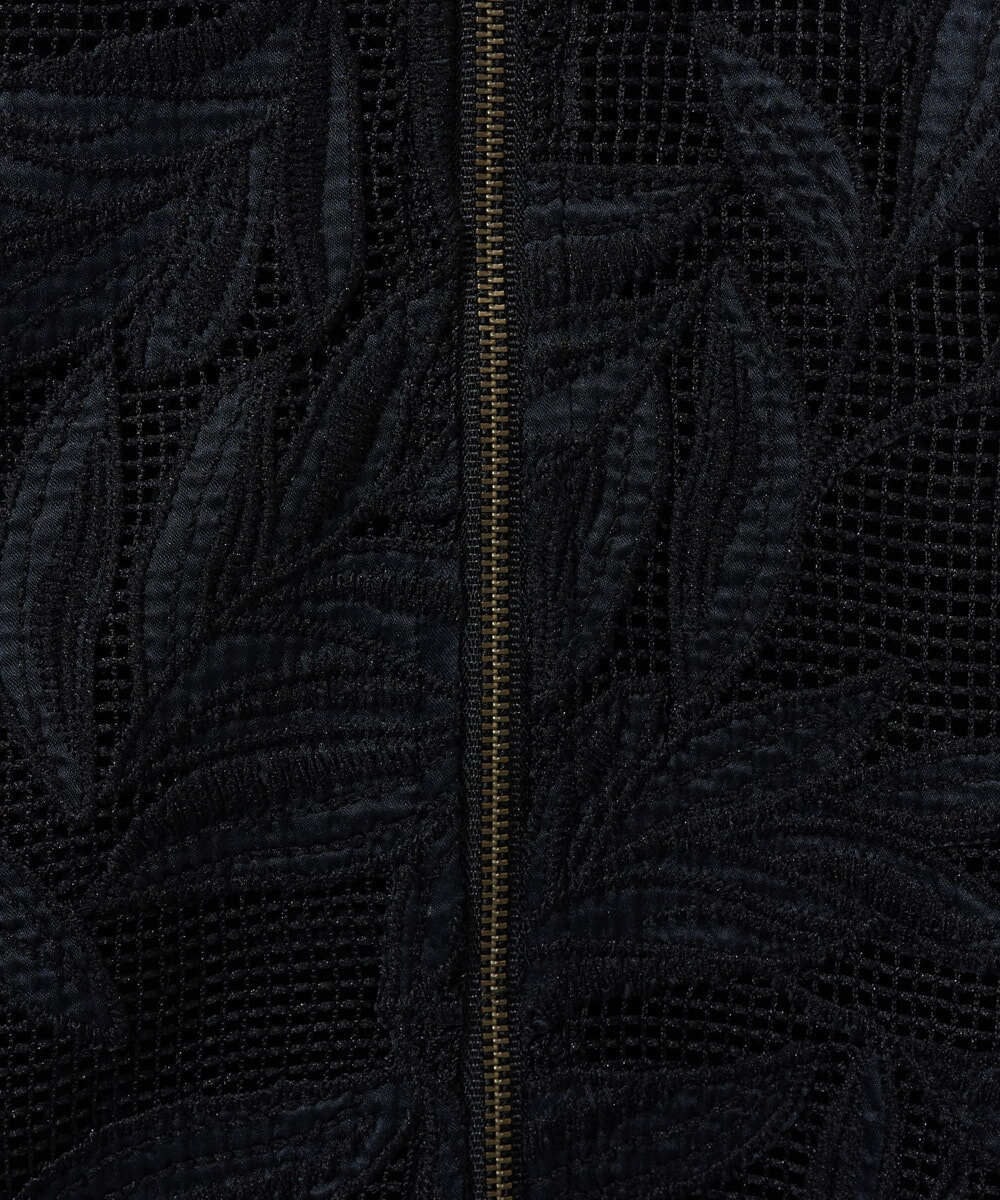 PZJGD37330 GEORGES RECH(ジョルジュ・レッシュ) メッシュアップリケノーカラージャケット ブラック