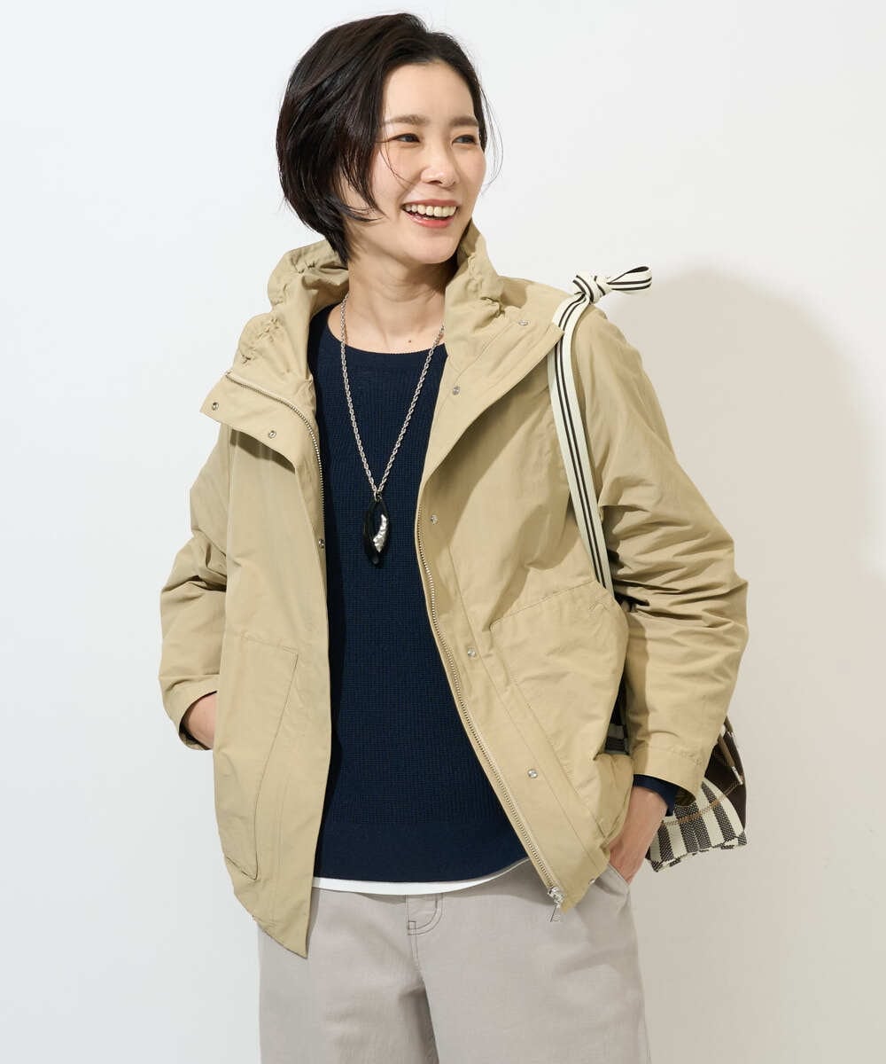 PZJGE35450 GEORGES RECH(ジョルジュ・レッシュ) グログランショートマウンテンパーカー ベージュ