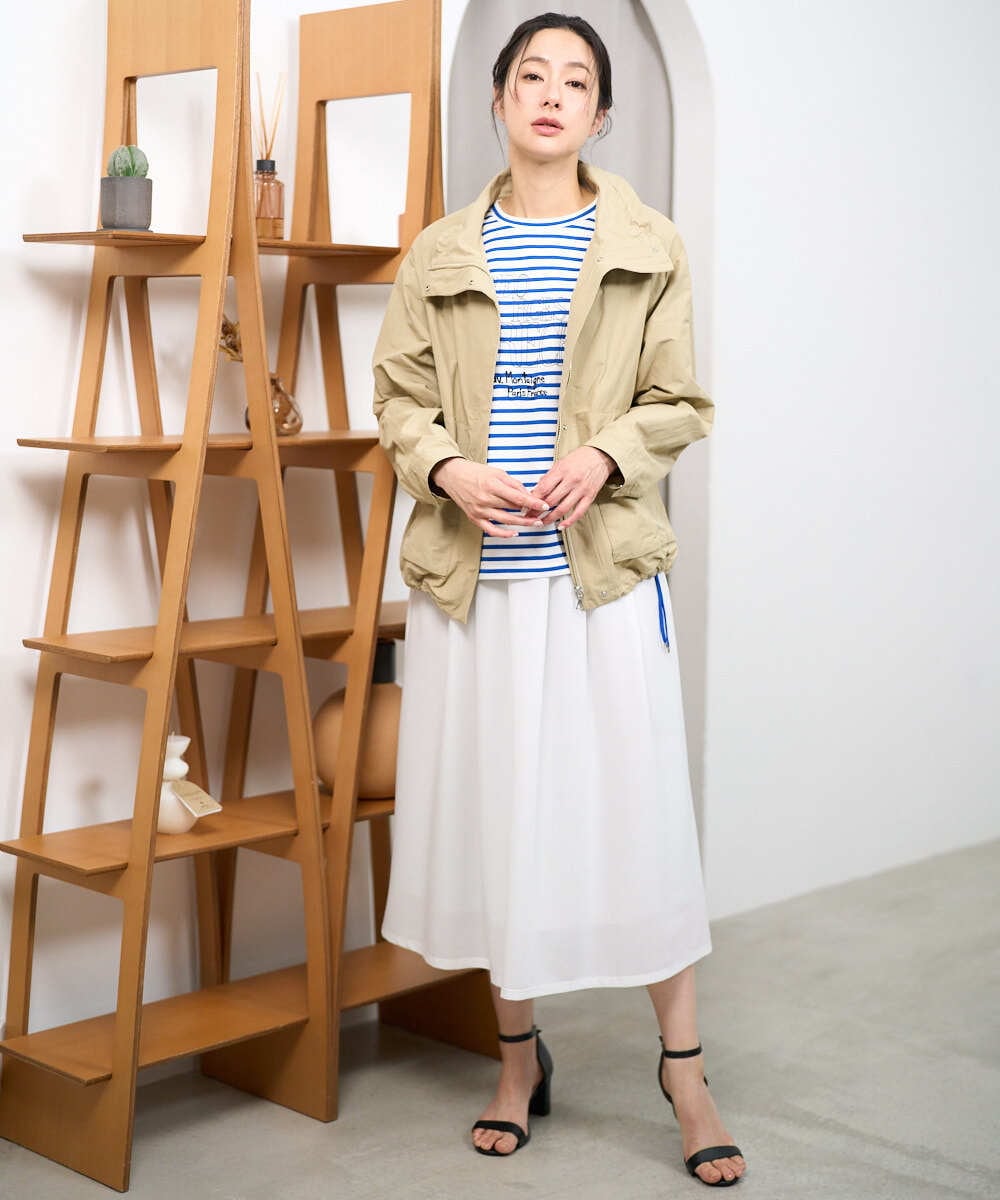 PZJGE35450 GEORGES RECH(ジョルジュ・レッシュ) グログランショートマウンテンパーカー ベージュ