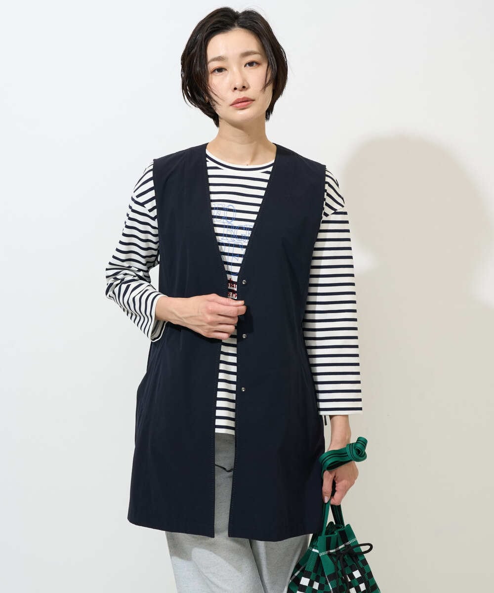 PZJGE40330 GEORGES RECH(ジョルジュ・レッシュ)  [セットアップ対応]4WAYタフタロングジレ ネイビー