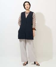 PZJGE40330 GEORGES RECH(ジョルジュ・レッシュ)  [セットアップ対応]4WAYタフタロングジレ ネイビー