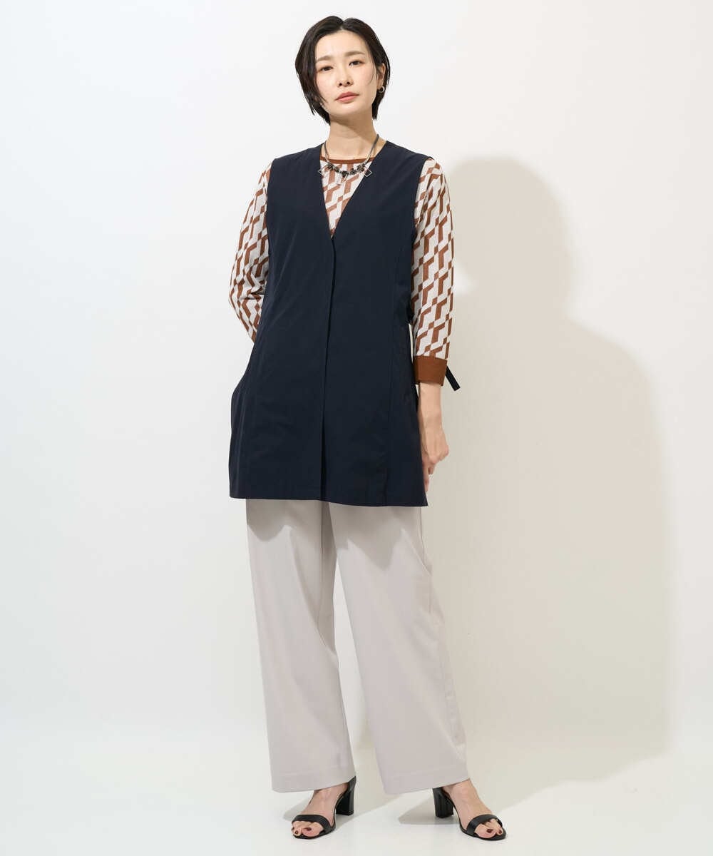 PZJGE40330 GEORGES RECH(ジョルジュ・レッシュ)  [セットアップ対応]4WAYタフタロングジレ ネイビー