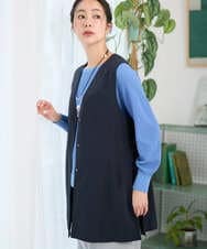 PZJGE40330 GEORGES RECH(ジョルジュ・レッシュ)  [セットアップ対応]4WAYタフタロングジレ ネイビー