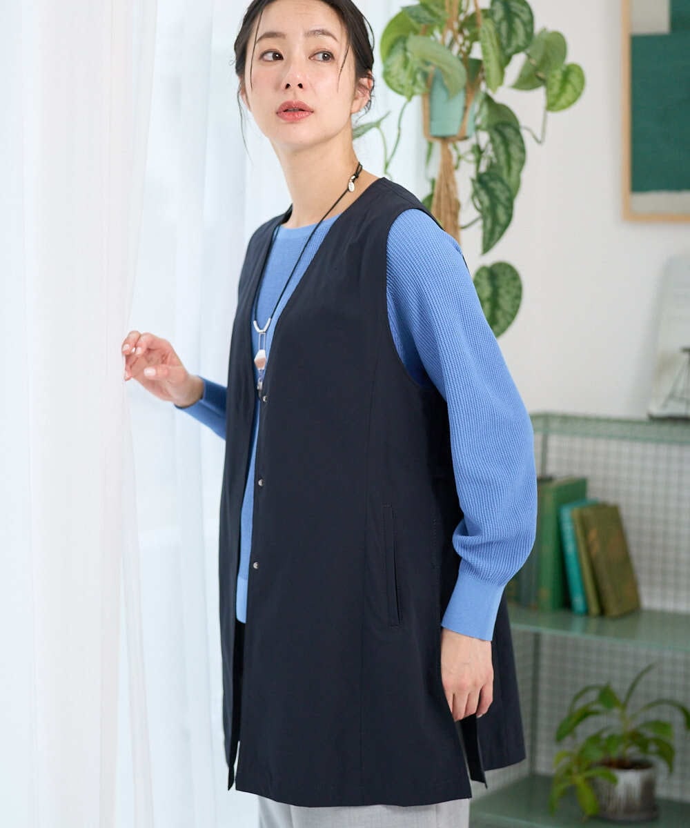 PZJGE40330 GEORGES RECH(ジョルジュ・レッシュ)  [セットアップ対応]4WAYタフタロングジレ ネイビー