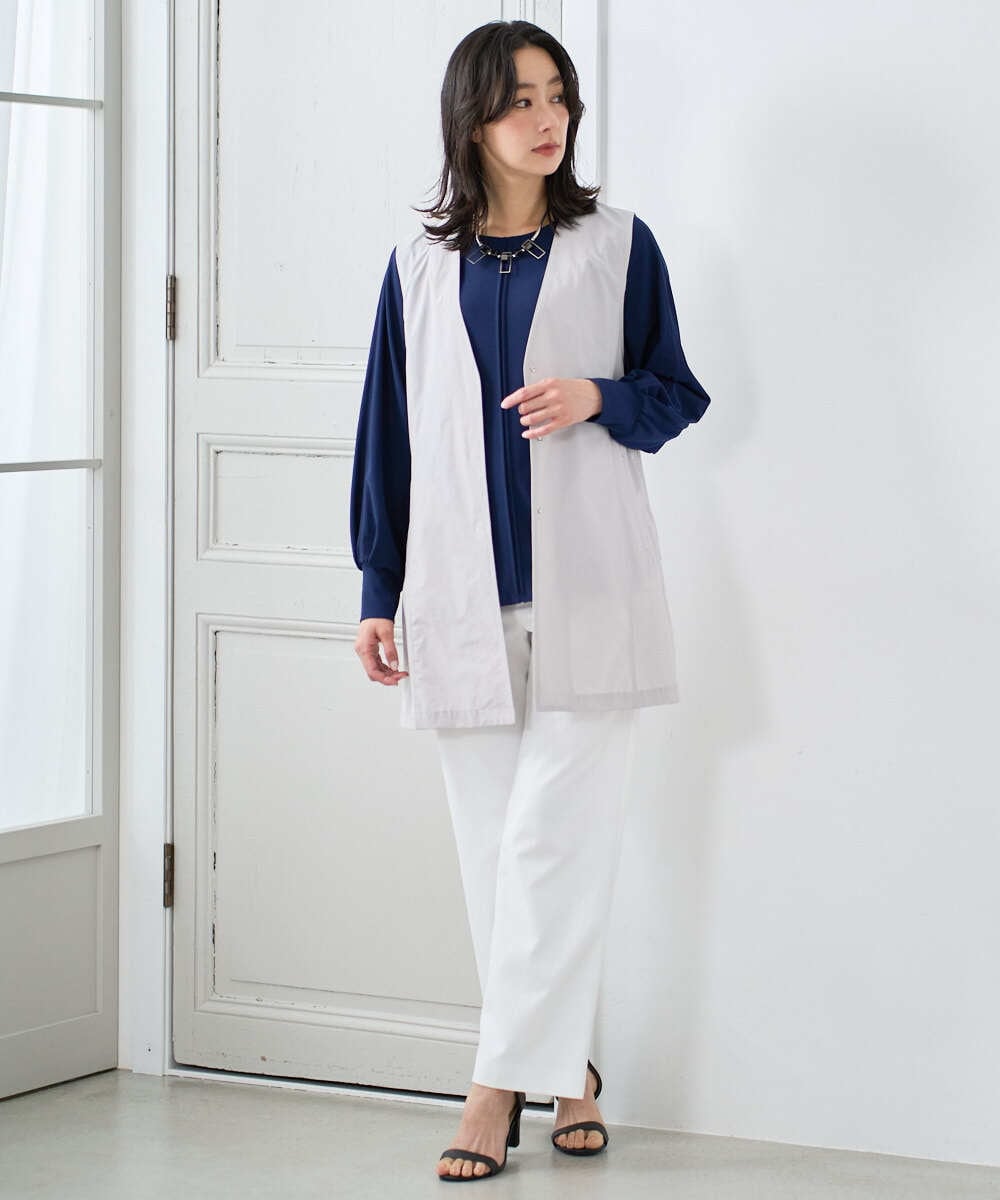 PZJGE40330 GEORGES RECH(ジョルジュ・レッシュ)  [セットアップ対応]4WAYタフタロングジレ ネイビー