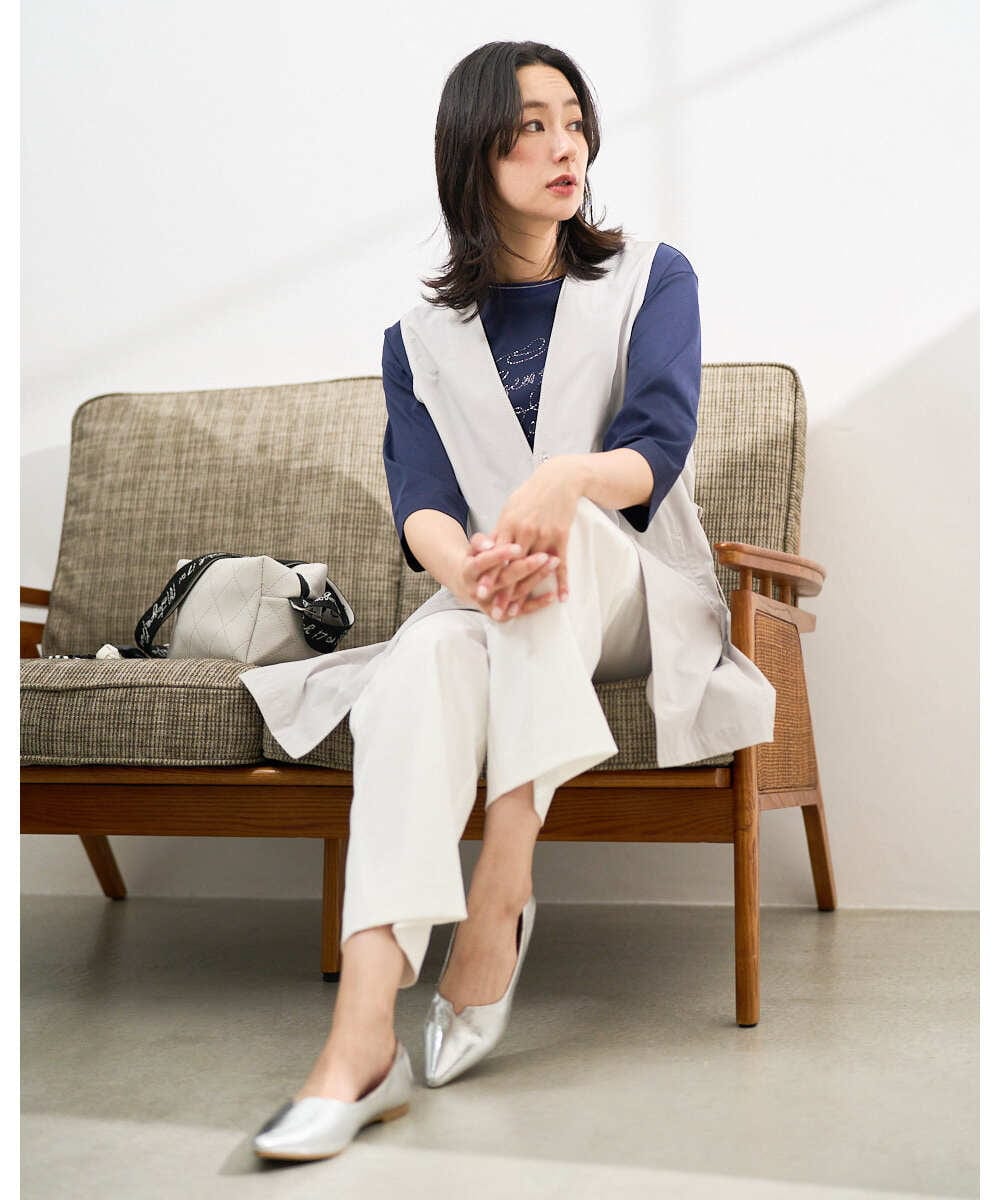 PZJGE40330 GEORGES RECH(ジョルジュ・レッシュ)  [セットアップ対応]4WAYタフタロングジレ ネイビー