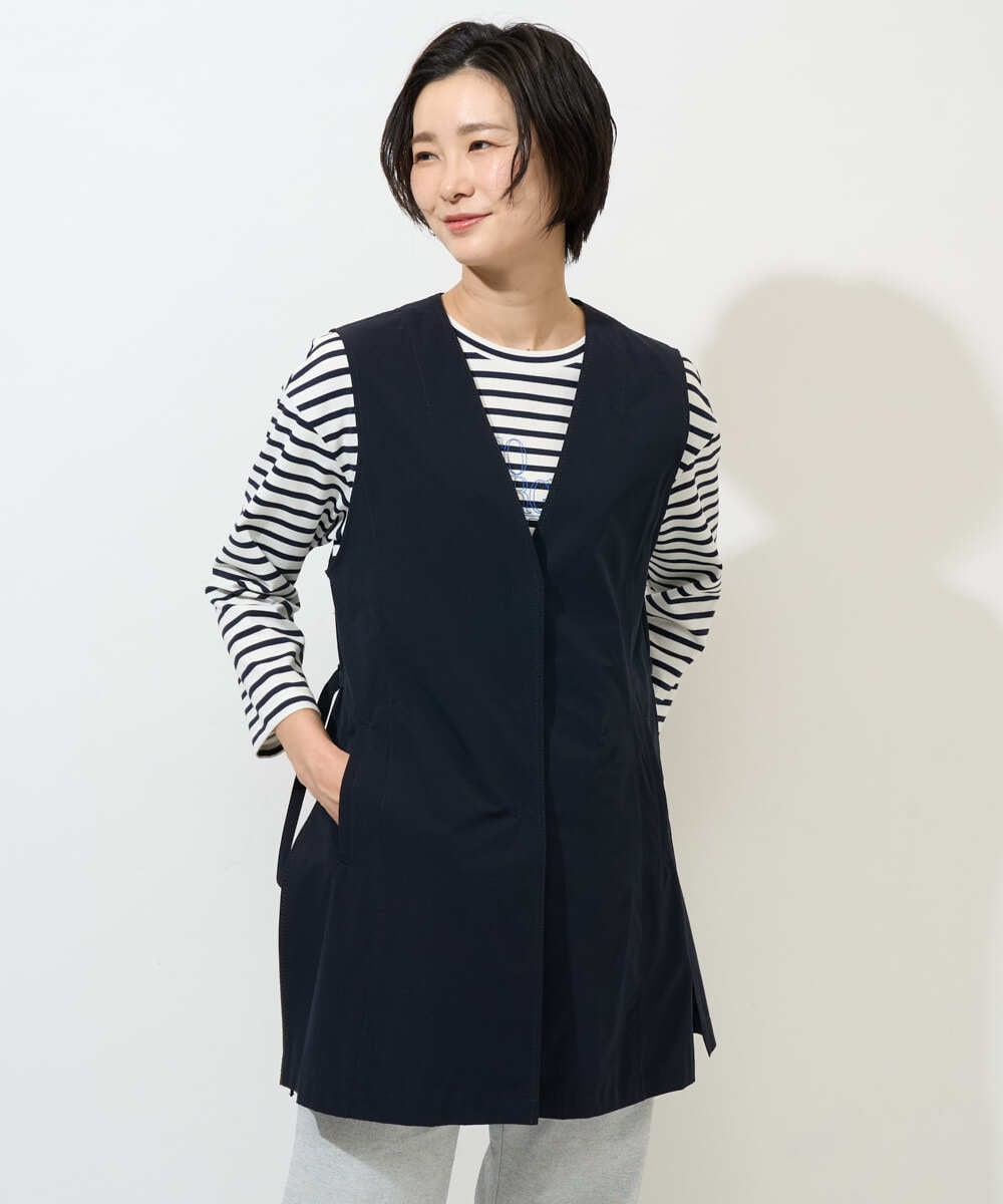 PZJGE40330 GEORGES RECH(ジョルジュ・レッシュ)  [セットアップ対応]4WAYタフタロングジレ ネイビー