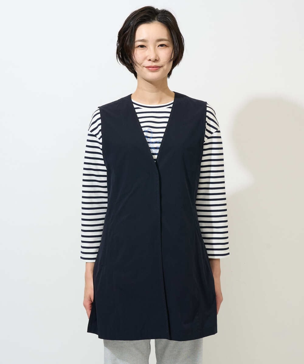 PZJGE40330 GEORGES RECH(ジョルジュ・レッシュ)  [セットアップ対応]4WAYタフタロングジレ ネイビー