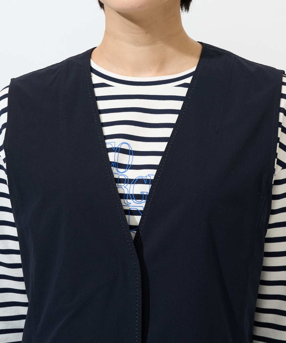 PZJGE40330 GEORGES RECH(ジョルジュ・レッシュ)  [セットアップ対応]4WAYタフタロングジレ ネイビー