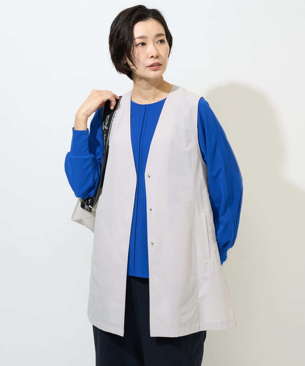 PZJGE40330 GEORGES RECH(ジョルジュ・レッシュ)  [セットアップ対応]4WAYタフタロングジレ ライトグレー