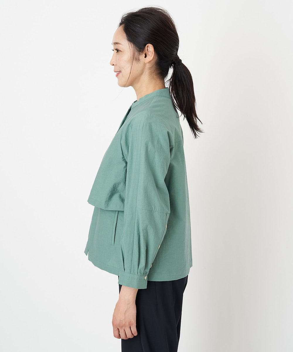 PZJGS02330 GEORGES RECH(ジョルジュ・レッシュ)  [セットアップ対応]コットンナイロンワッシャーブラウスジャケット グリーン