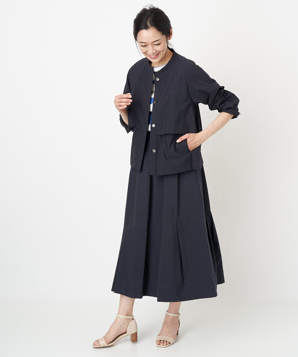 PZJGS02330 GEORGES RECH(ジョルジュ・レッシュ)  [セットアップ対応]コットンナイロンワッシャーブラウスジャケット グリーン