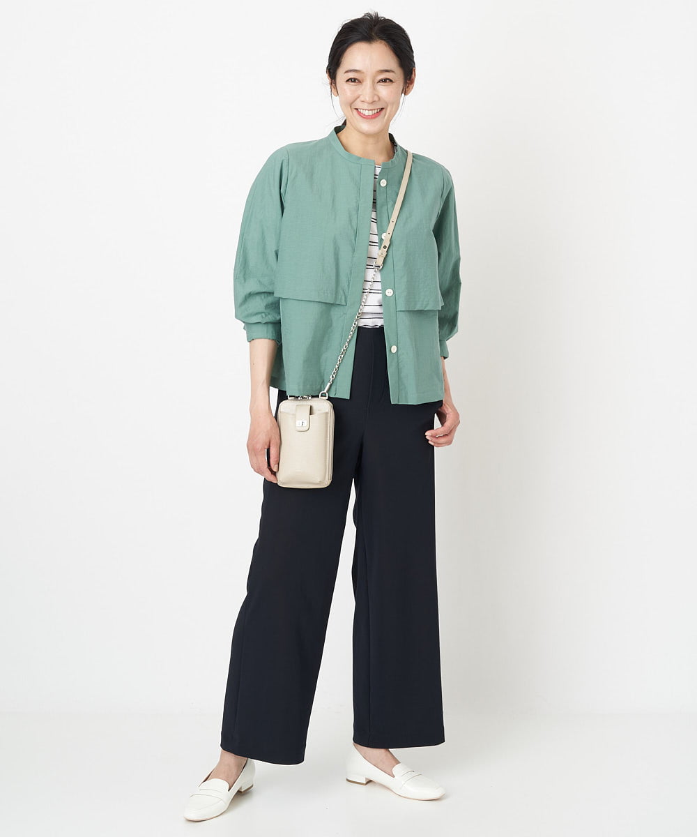 PZJGS02330 GEORGES RECH(ジョルジュ・レッシュ)  [セットアップ対応]コットンナイロンワッシャーブラウスジャケット グリーン