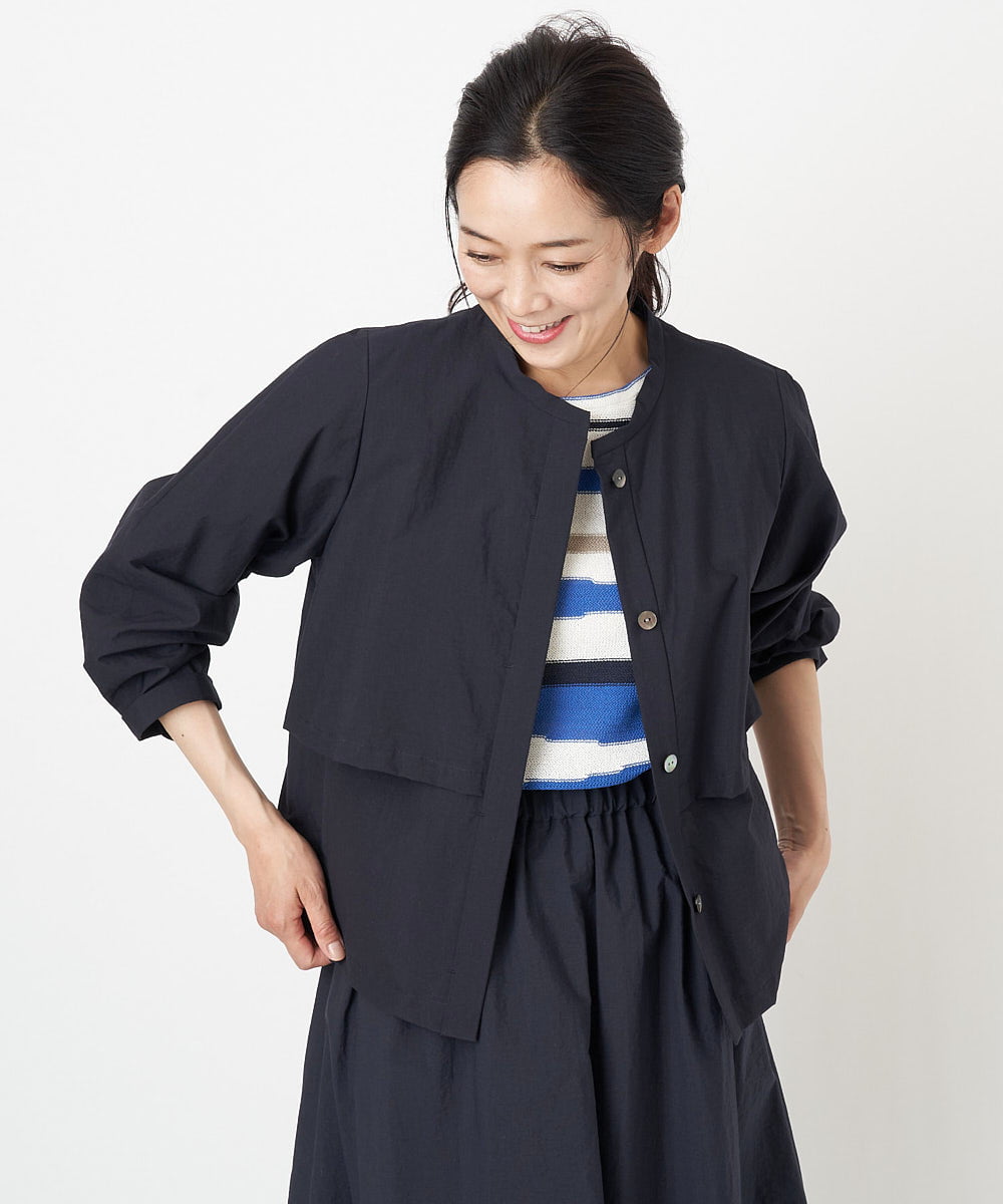 PZJGS02330 GEORGES RECH(ジョルジュ・レッシュ)  [セットアップ対応]コットンナイロンワッシャーブラウスジャケット グリーン