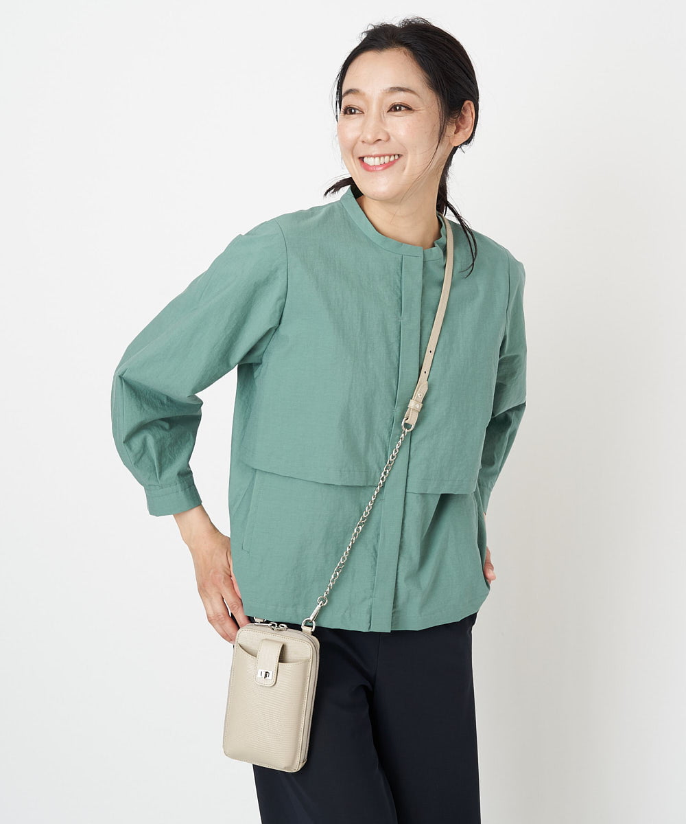 PZJGS02330 GEORGES RECH(ジョルジュ・レッシュ)  [セットアップ対応]コットンナイロンワッシャーブラウスジャケット グリーン
