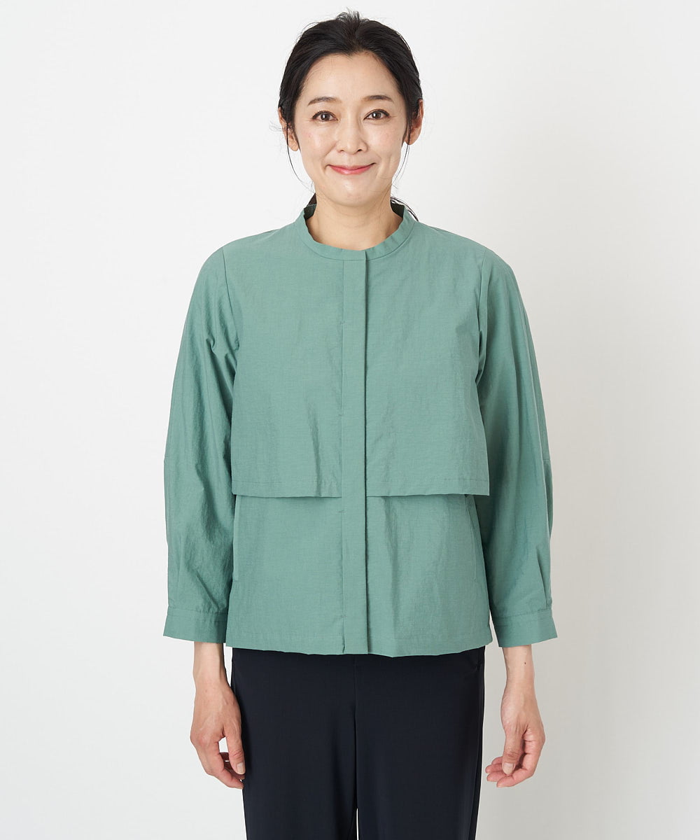 PZJGS02330 GEORGES RECH(ジョルジュ・レッシュ)  [セットアップ対応]コットンナイロンワッシャーブラウスジャケット グリーン